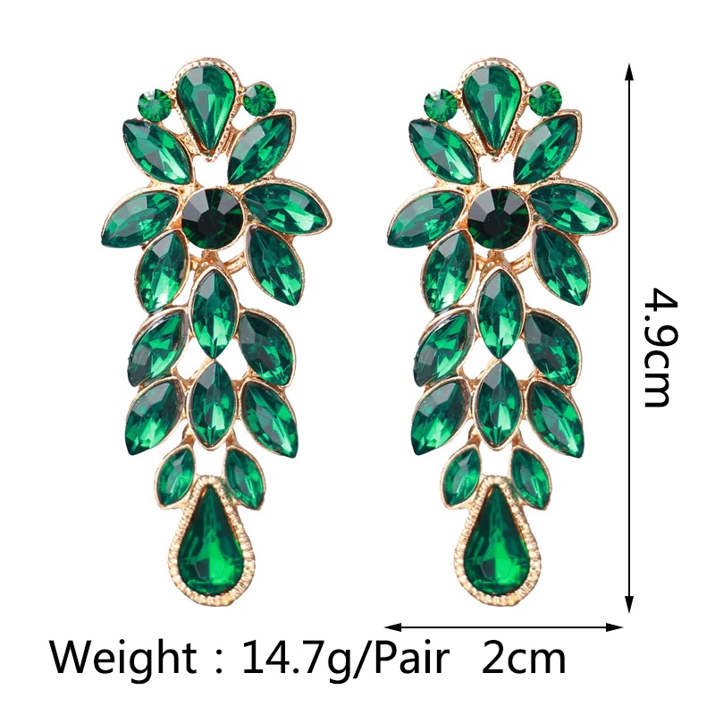 Fashion Metal Alloy Hollow Dangle Earrings For Women 2022 Trend Vintage Emo Leaves Crystal Boho Pendientes Luxury Party Jewelry