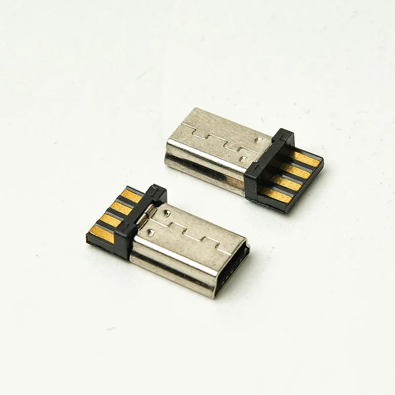 

200 PCS a lot Micro Mini USB 5P Super slim male socket Connector adpter jack Front 5P tail 4P flat plug