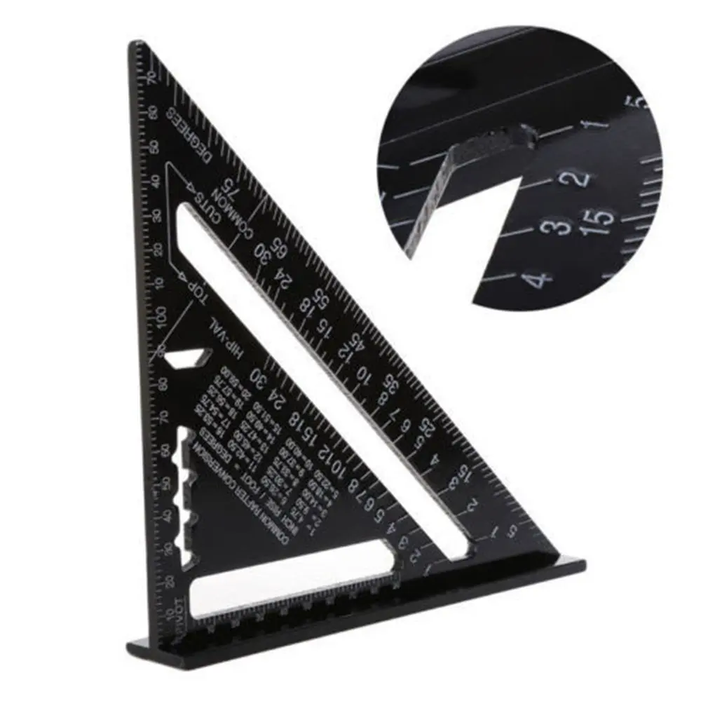Triangle Ruler 7inch Aluminum Alloy Angle Protractor Speed Metric Square Measuring Ruler For Building Framing  Tools Gauges