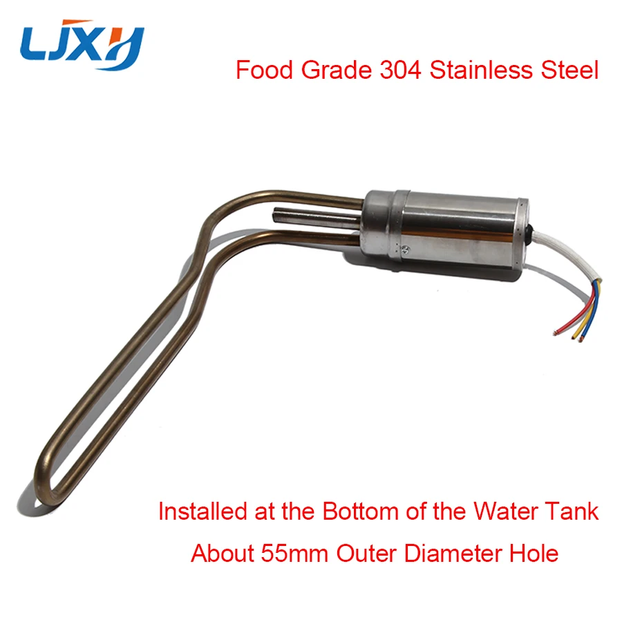 LJXH Anti-UV 47mm Bottom Inserted Water Heater Auxiliary Solar Electric Heating Tube Anti-dry Heating with Temperature Control