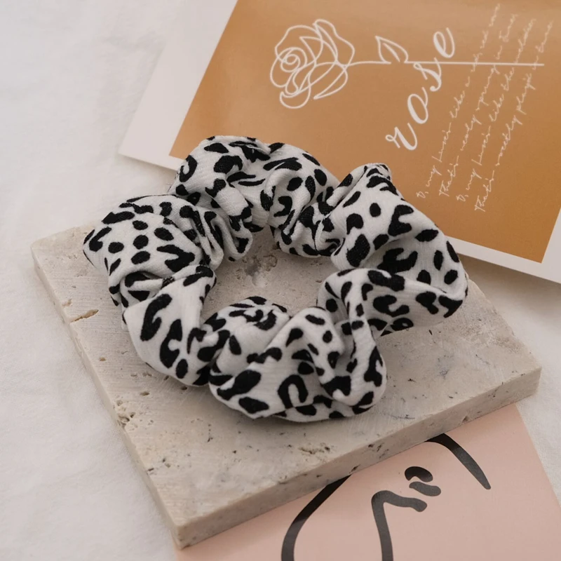 Leopard Print Polka Dot Scrunchies Autumn Winter Hair Ribbons Korean Ins Style Women Hair Ties Wholesale Hair Accessories