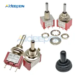 MTS-123 MTS-223 Self Resetting Toggle Switch ON-OFF-ON 3 Pin 6 Pin Switch Silver Contactor 125V 5A 250V 2A 3 Positions Switch