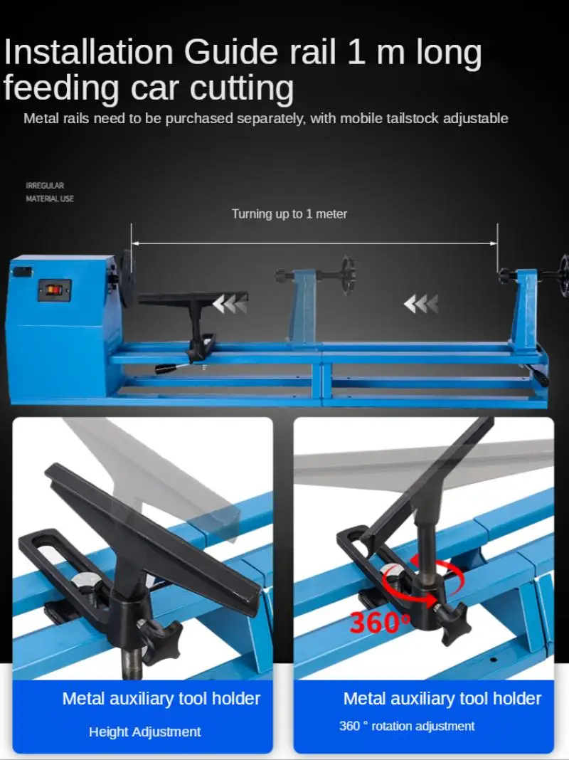 220V Household Multifunctional Woodworking Lathe Small DIY Desktop Beads Machine Milling Machine Wood Rotary Machine Standard