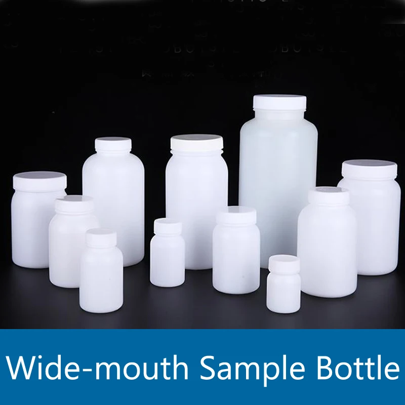 50mL-2000mL Wide-mouth Plastic Sample Bottle HDPE Reagent Bottle Laboratory