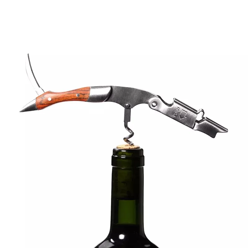 Stainless Steel Wine Opener, Professional Waiters Corkscrew, Leather Case,Beer Bottle Opener And Foil Cutter Gift For Wine Lover