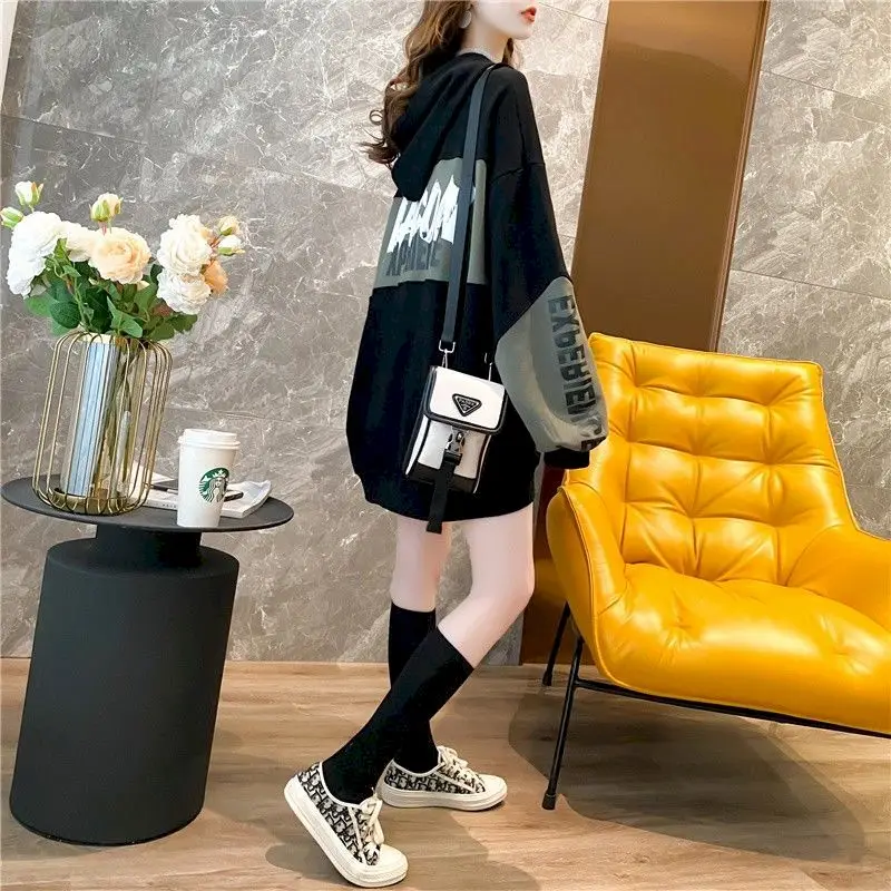 2024 Spring New Women\'s Hoodies Oversized Fashionable Loose Top Lazy Ins Hong Kong Style Large Size Goth Jacket Streetwear Women