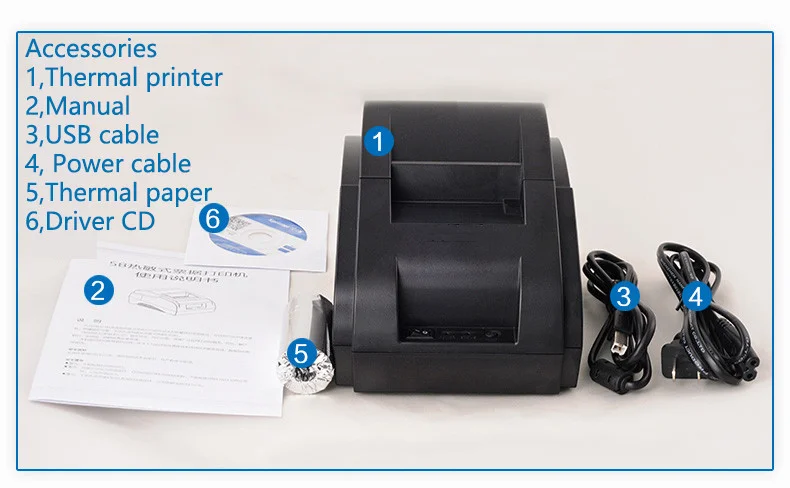 Wholesal High quality 58mm thermal printer Bill receipt machine printing speed 90mm / s USB interface