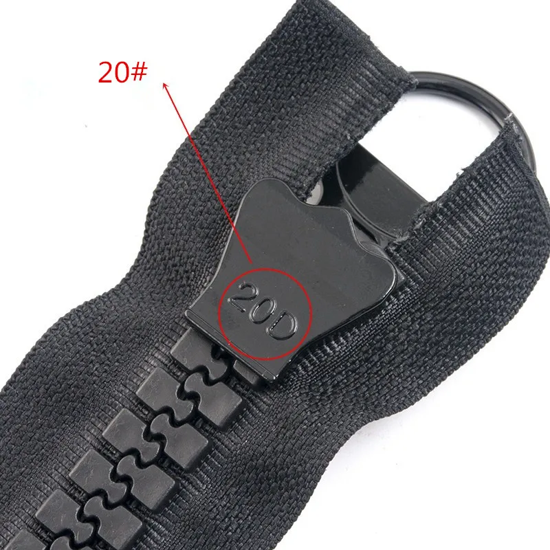 20# 60/75/80/100/150/200/800CM Extra Large Resin Zipper White&black Open-end for Down Jacket Coat Pocket Zipper Sliders  tent