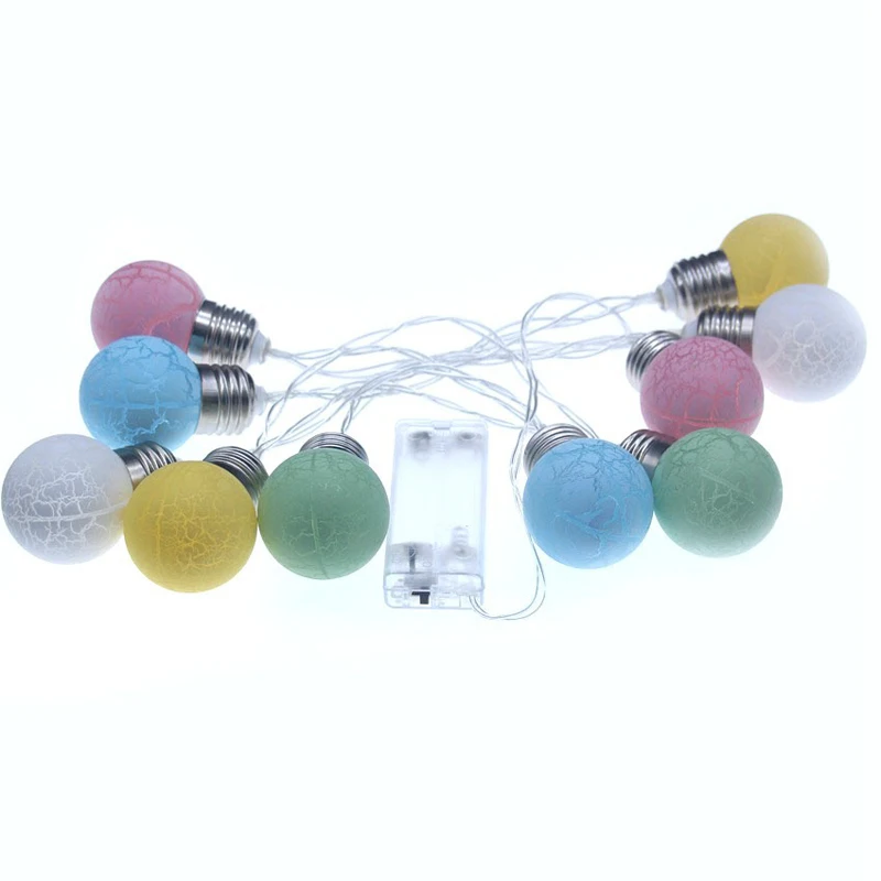 LED String Terrasse Lichter Riss Ball Fee Girlande Lampe 1,5 m/3m Runde Form Weihnachten Halloween Lichter outdoor