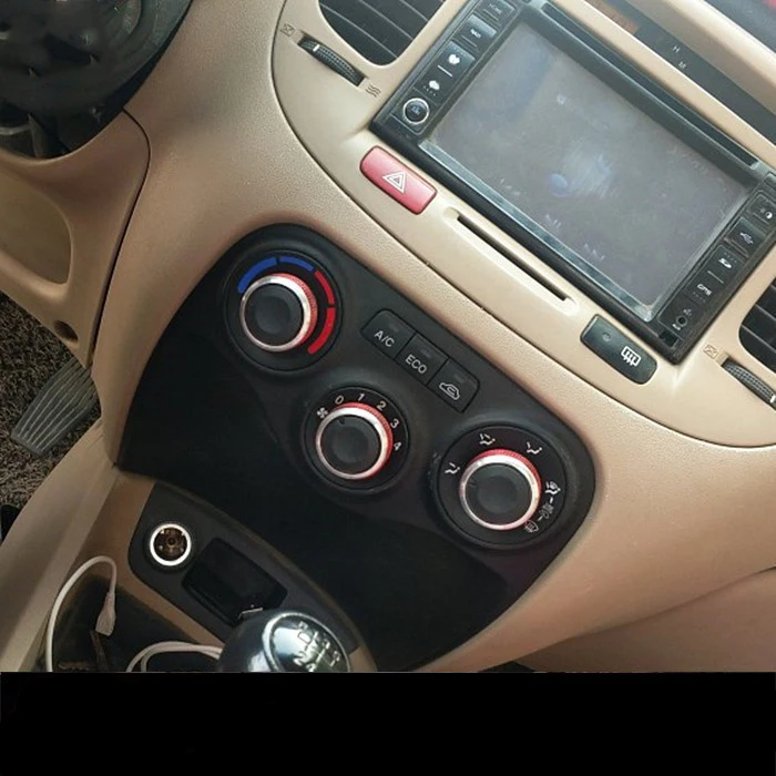 3 قطعة/المجموعة سيارة AC مقبض سبائك الألومنيوم تكييف الهواء مراقبة الحرارة التبديل اكسسوارات مناسبة ل كيا ريو 2006-2011 hxh #3