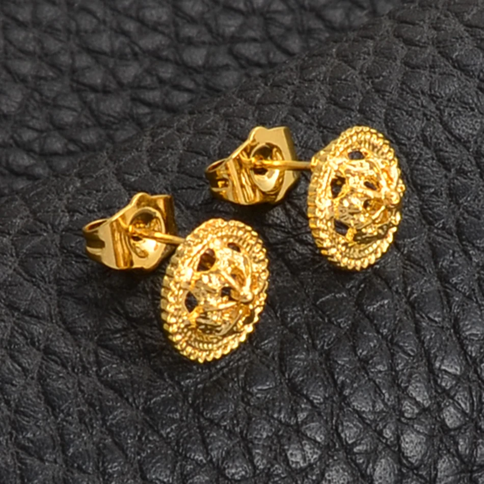 Anniyo 1.1CM Ethiopian Small Earring Gold Color Jewelry for Women Girls African Eritrean Ethnic Mini Earrings Habesha #220606