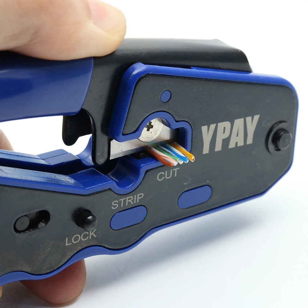 YPAY rj45 crimper network tools pliers cat5 cat6 8p rg rj 45 ethernet cable Stripper pressing wire clamp tongs clip rg45 lan