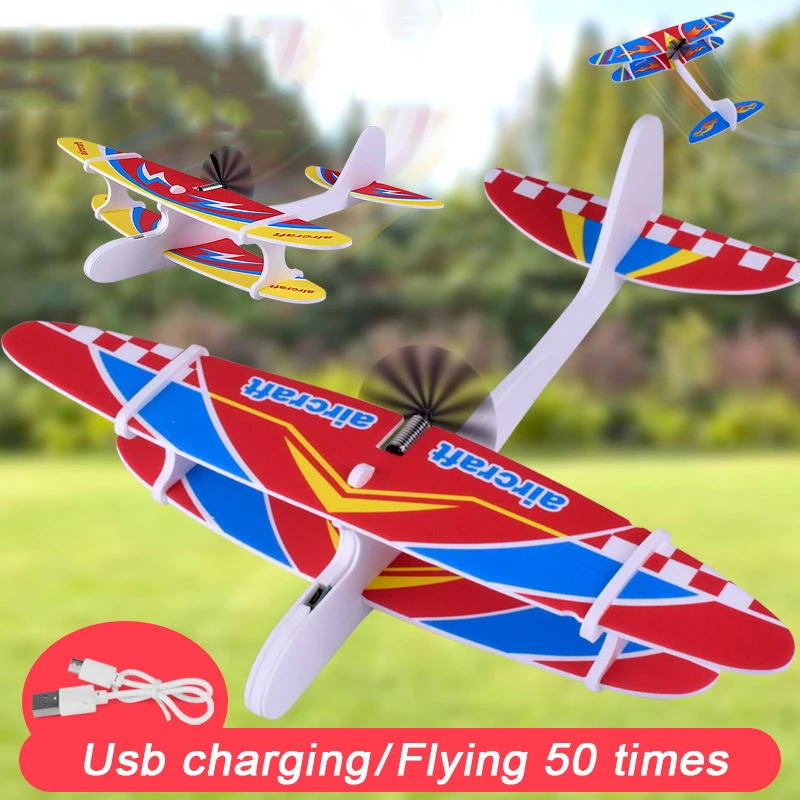 New Electric Hand Throwing Glider Plane Outdoor Park EPP Foam Electric Gliding Aircraft Flying Toys For Children Plane Model