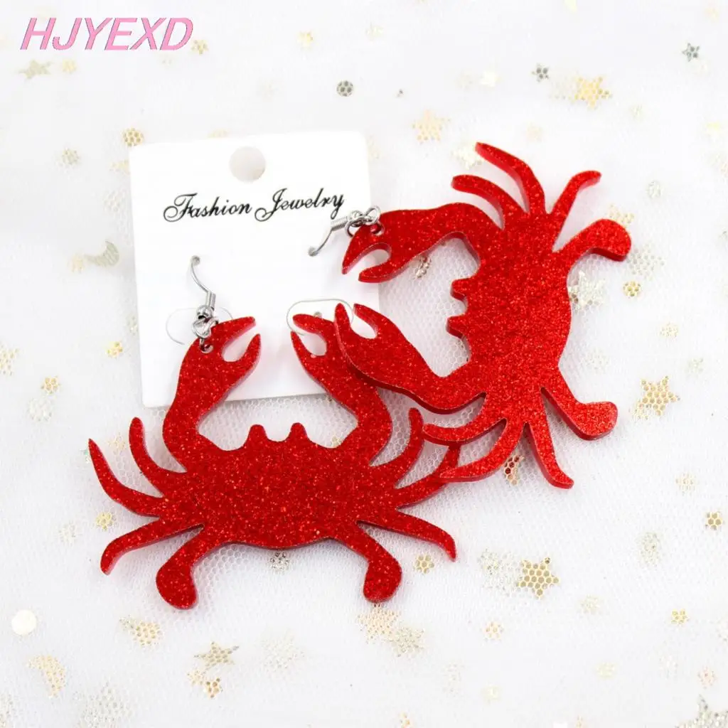 Laser Cutout Acrylic Pentagram Earrings Monstera Cactus Dangle Earrings Black Cross Homard Crab Coffien Earrings