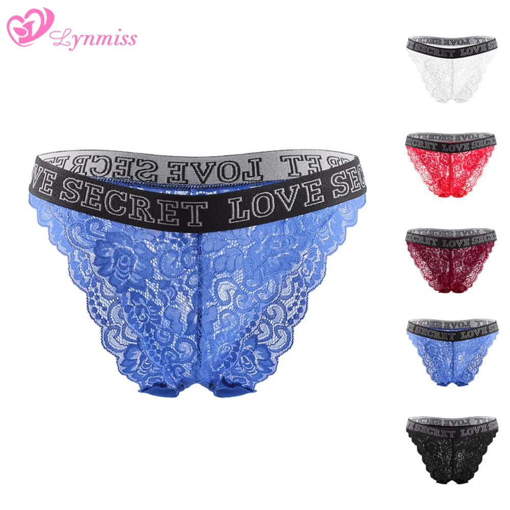 Lynmiss Lace Underwear Women Panties Sexy Lingerie Letter Waisted Cotton Female Briefs Printing Ladies Underpants Comfortable