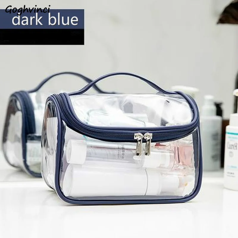 Transparent Bags Large Capacity Cosmetic Toiletries Organizer Storage Water-proof Simple Zipper Travel Portable Ulzzang Trendy