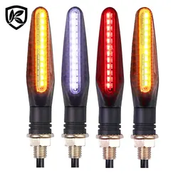 Karcle 1 Pair Motorcycle Turn Signals LED Light Flowing Water Blinker IP67 Flashing Indicator Bendable Tail Stop Signal