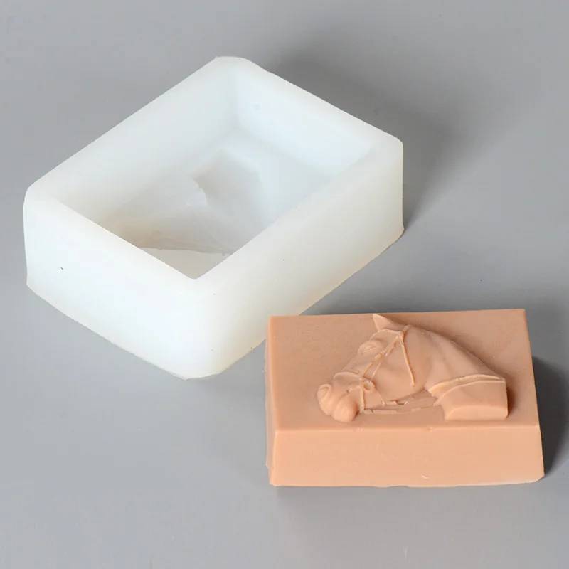 Handmade Soap Molds Square with Horse Pattern Silicone Moulds