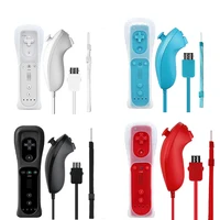 Mando a distancia inalámbrico + Nunchuck 2 en 1 para mando de Nintendo Wii, funda de silicona