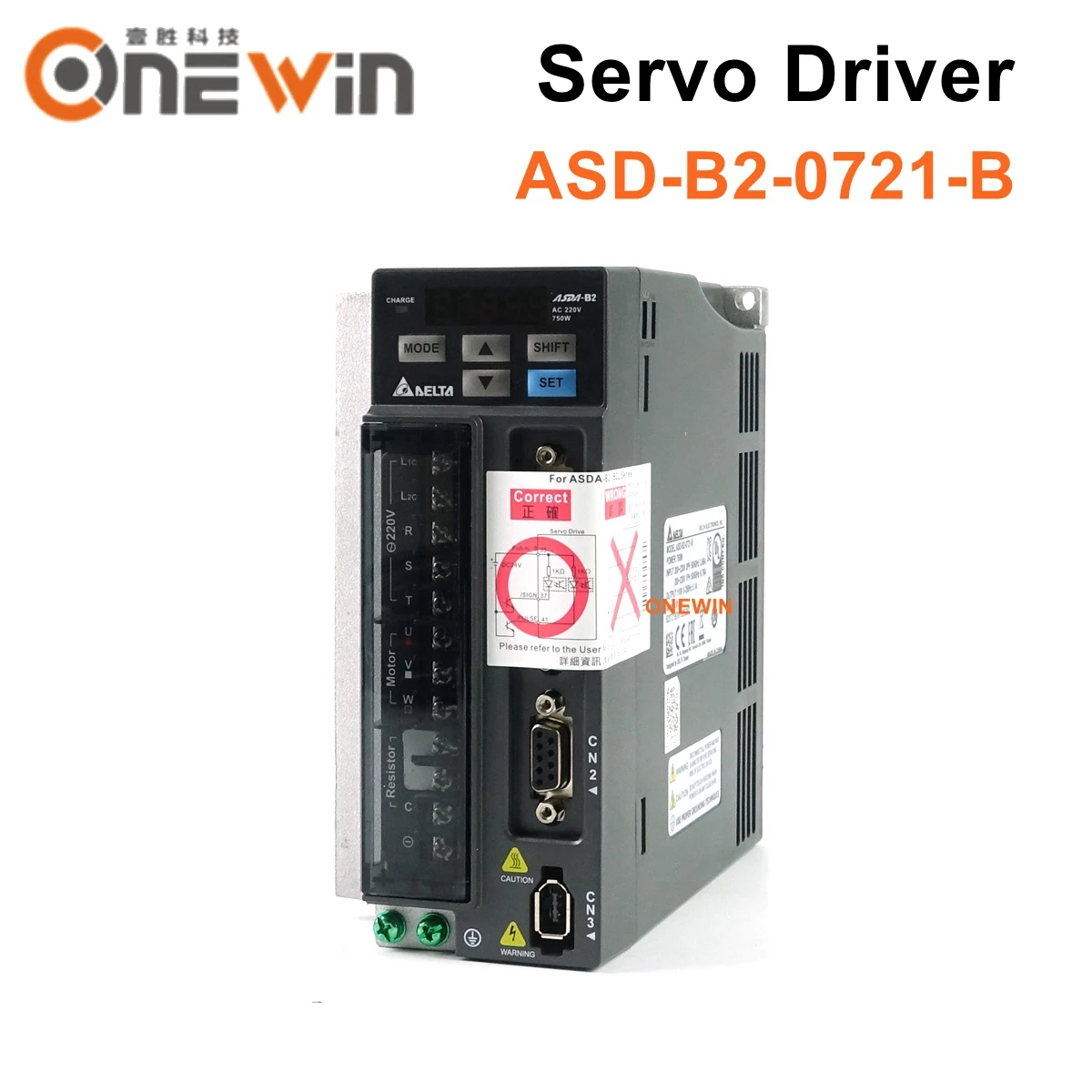 Imagem -02 - Jogo 2.39nm 750 Rpm 17bit 220 3000 do Servo Motor da C.a. de Delta Asd-b20721-b w Ecma-c20807rs v com Cabo de 3m