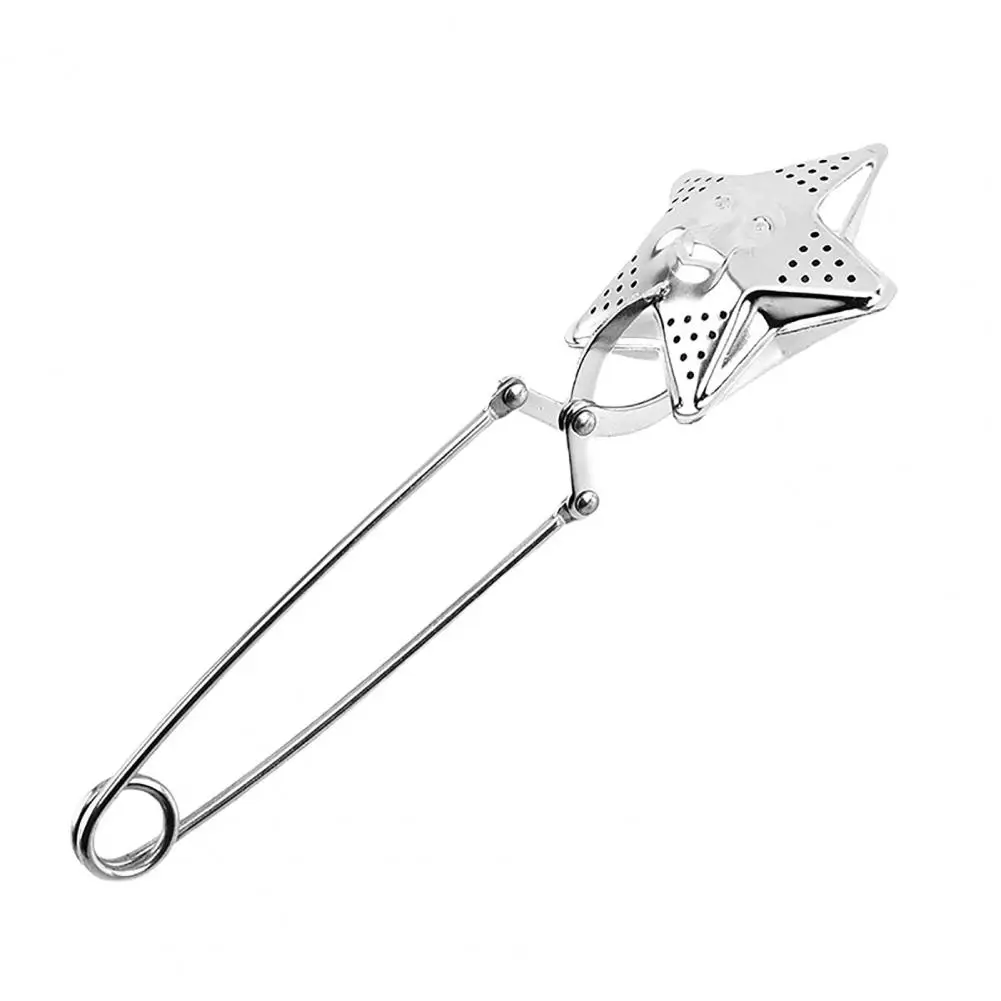 Bulan Berbentuk Stainless Steel Teh Saringan Mesh Dapat Digunakan Kembali Filter Infuser Menjepit