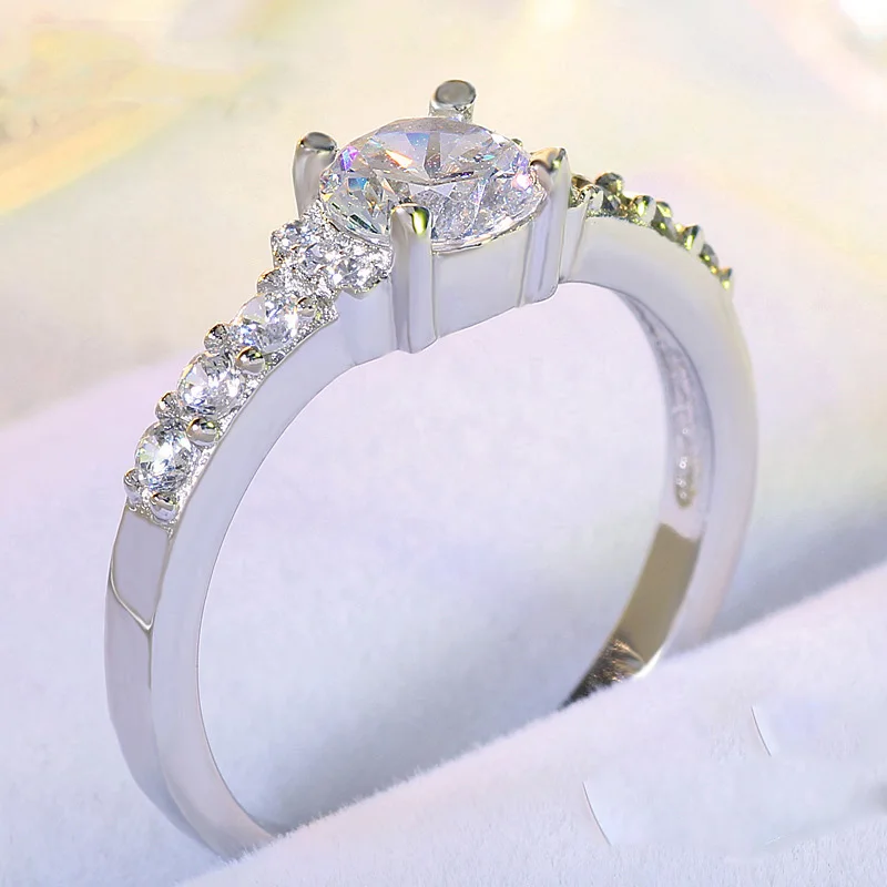 fashion Clear CZ Crystal Rings for Women Bulgaria Ring  silver color anel feminino claddagh ring Plata anillos bague femme