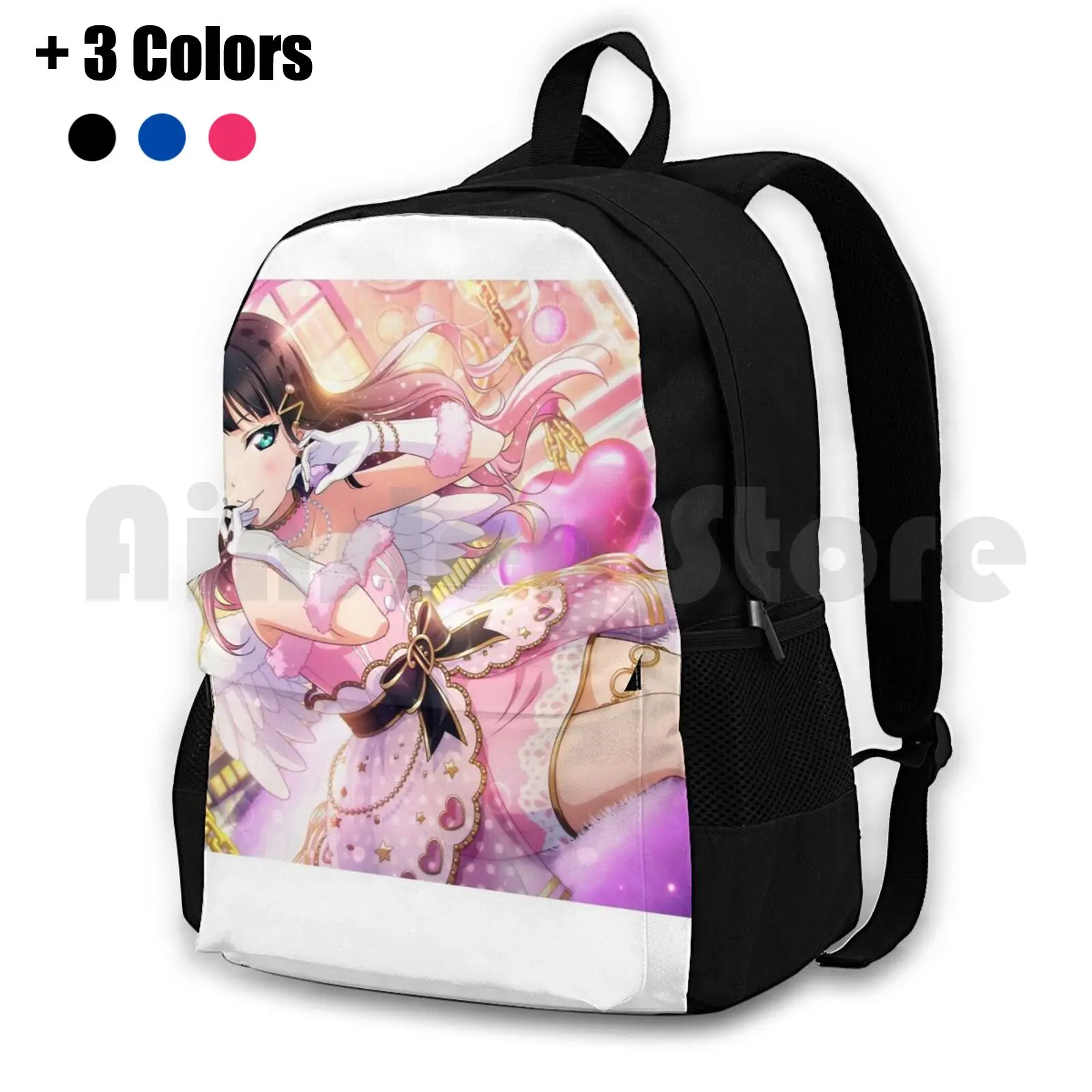 Luxury Pink Dia Kurosawa Outdoor Hiking Backpack Riding Climbing Sports Bag Dia Kurosawa Luxury Pink Llsifas Love Live Anime