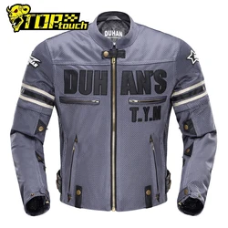 DUHAN Summer Motorcycle Jacket Men's Breathable Chaqueta Moto Jacket Mesh Riding Jacket Motorcycle With Removable Protector