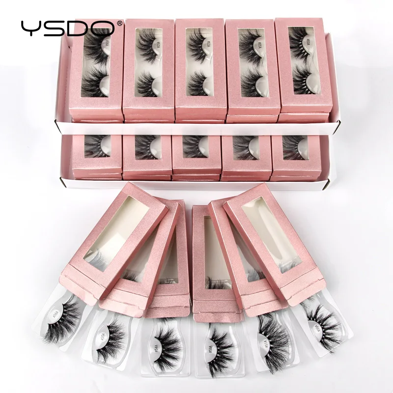 YSDO 25มม.ขนตาขายส่ง10/20/100คู่25มม.3D Mink Lashes แต่งหน้ายาว5D Real Mink Eyelashes จำนวนมากหนา Fake Lashes