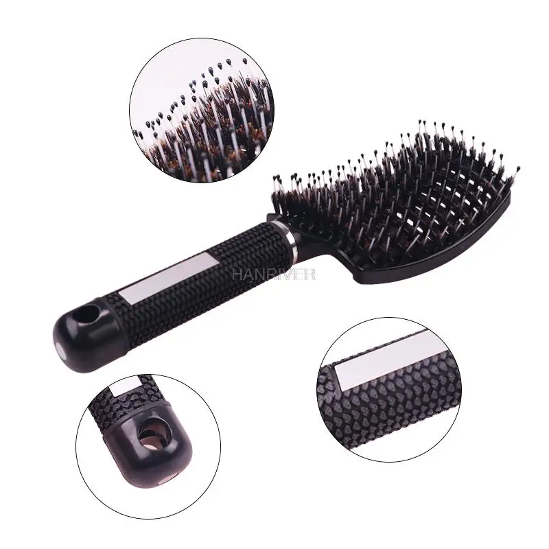 Hair brush, scalp massage comb, hair brush bristles and nylon ladies wet curling comb, salon hair styling tool