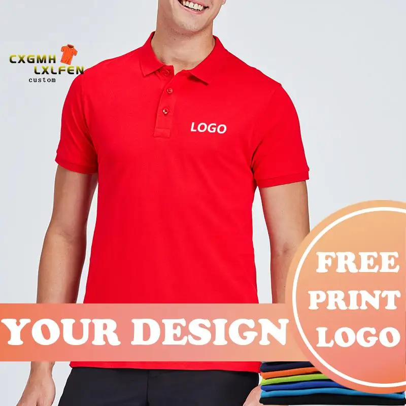 

Polo Shirt Jerseys Tops Uniform Custom Print Photo Casual Summer 100% Cotton Men Women Short Sleeve Breathable Solid Polos Shirt