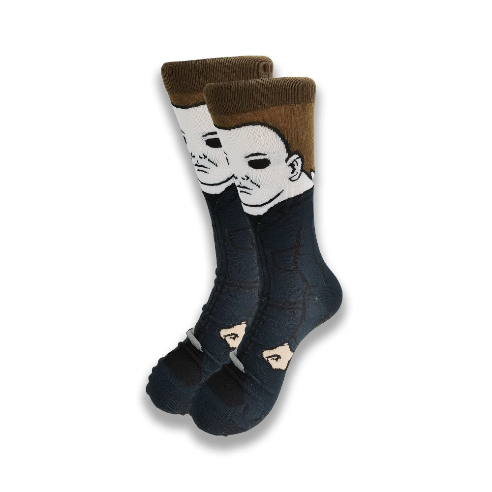 Street Style hiphop personalized Novelty horror sock men weird comic style men socks funny autumn winter cotton warm dress socks