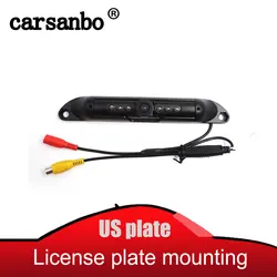 Carsanbo USA Car Licence Plate Rear view Camera With Infrared Light Night Vision Waterproof Auto Reverse Camera Vehicle Camera