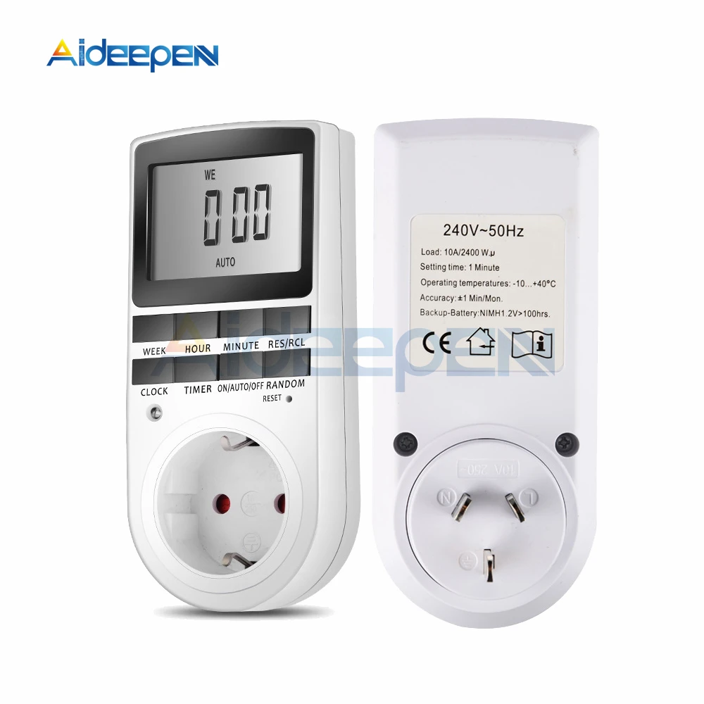 

Ketotek Electronic Digital Timer Switch EU FR US Plug Kitchen Timer Outlet 230V 50HZ 7 Day 12/24 Hour Programmable Timing Socket