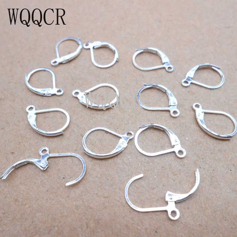 20PCS Fine Jewellery Components Genuine 925 Sterling Silver Handmade Beadings Findings Earring Hooks Leverback Earwire Fittings