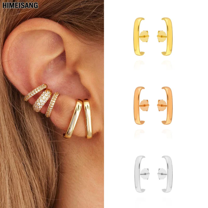 

Silver Gold Plated Earrings for Women Vintage Punk Big Unusual Stud Earrings Piercing Ear Rings Girls Boys Earings Men Jewerly