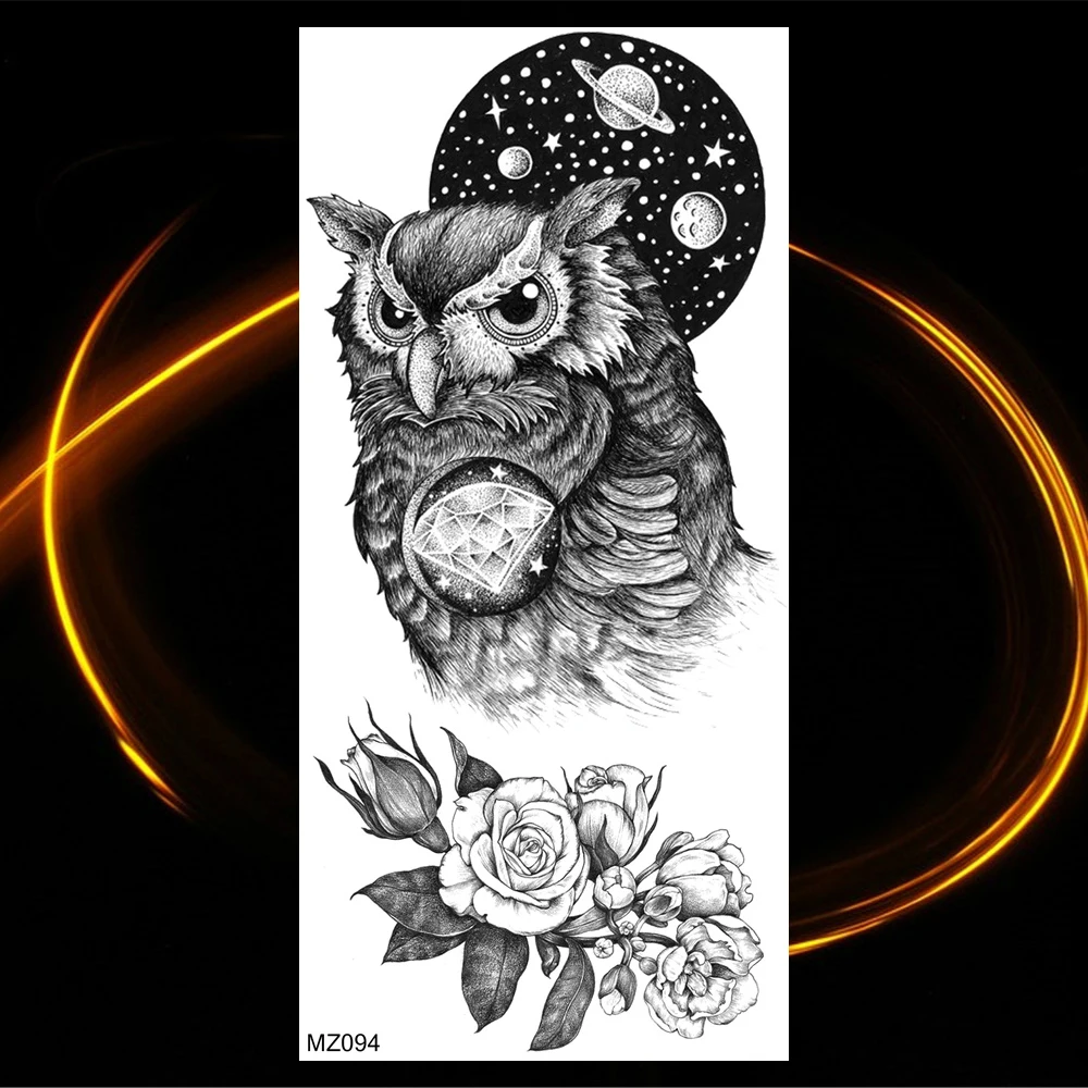 3D Tiger Woods Lion Warrior Temporary Tattoos For Women Adult Men Owl Universe Flower Eagle Fake Tattoo Forearm Washable Tatoos