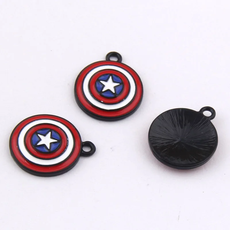 10pcs/Lot 21x17mm Enamel Plated Color Zinc Alloy Star Shield Drop Oil Charms Pendant DIY Handmade Craft For Jewelry Making