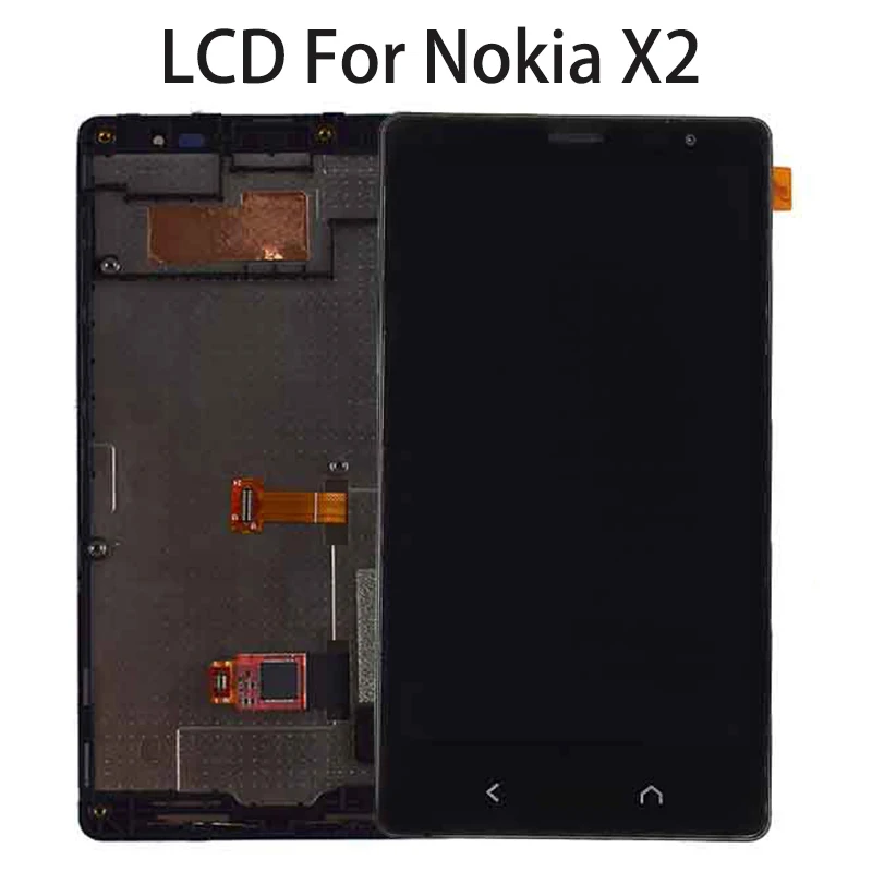 

4.3" LCD Display For Nokia X2 RM-1013 X2DS Touch Screen Digitizer Panel Sensor Assembly For Nokia X2 Screen with Frame Dual SIM