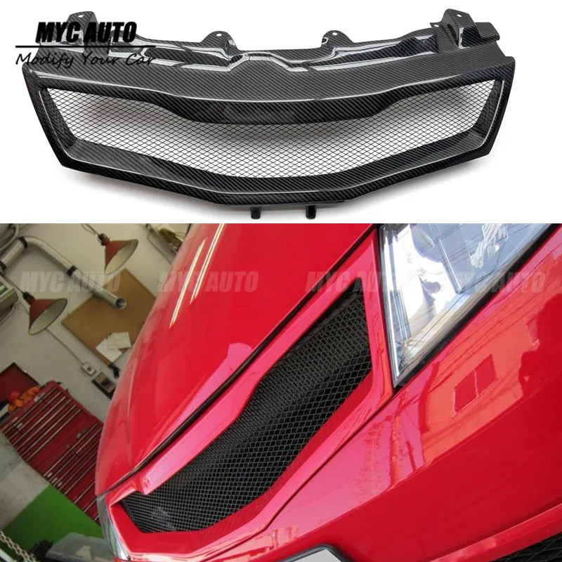 

For Honda Civic FN2 TYPE R 2006 2007 - 2012 Real Carbon Fiber Front Grille Car Accessories