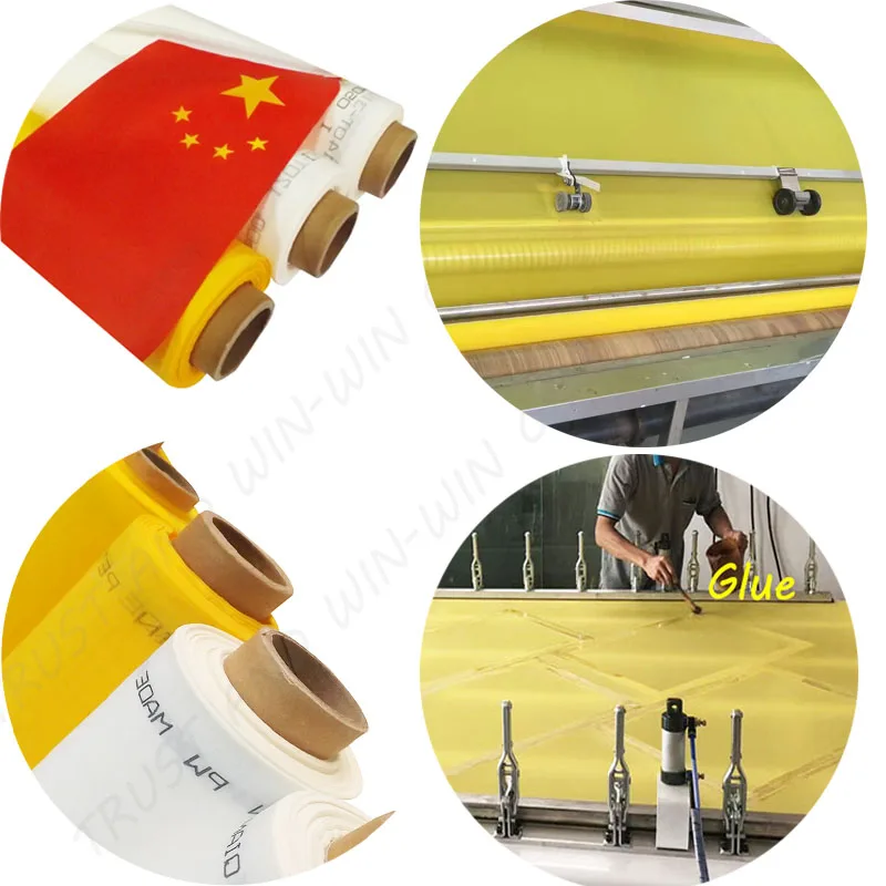 Yellow Printing Mesh Grid, 165T-31Y-165CM-50Mts Polyester Printing Screen Printing Supplies