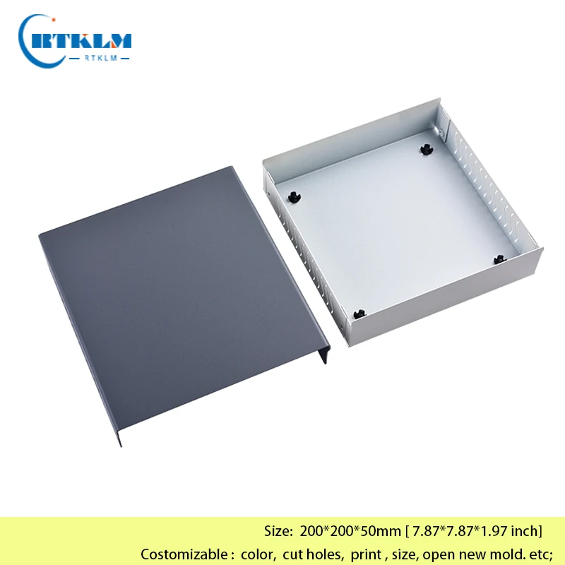 Iron amplifier housing metal case  DIY desktop case iron electronic project box Iron junction box 200*200*50mm