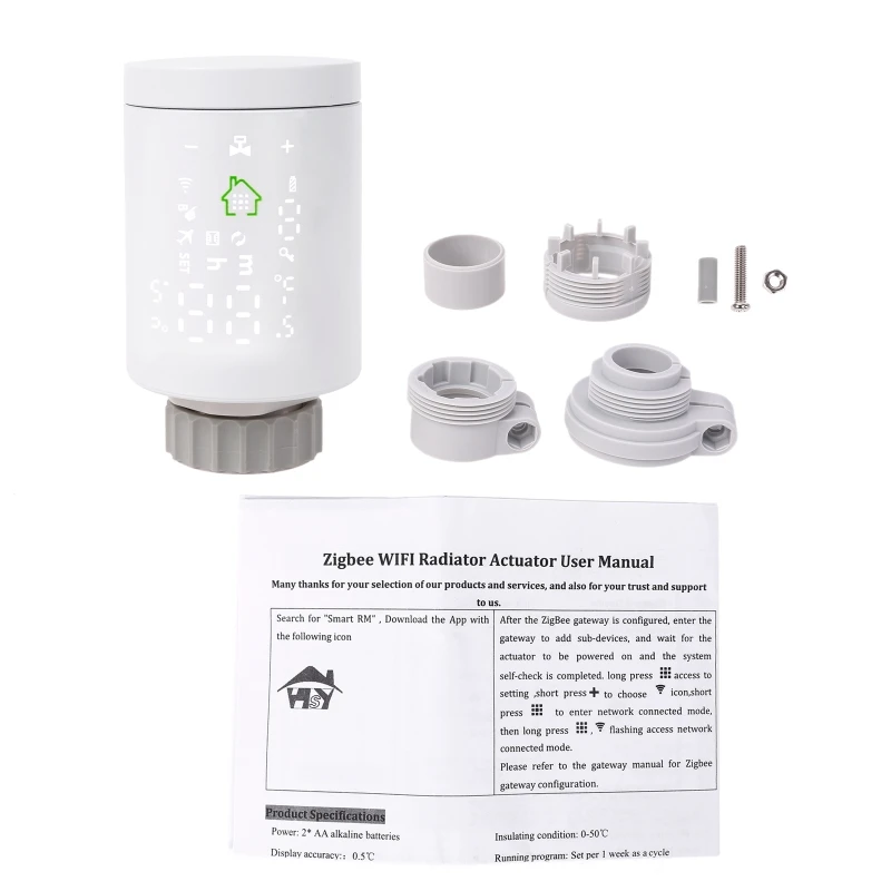 

Tuya Wifi ZigBee Radiator Actuator TRV Thermostatic Radiator -Valve Programmable Alexa Voice & APP Remote Control HY368 2024