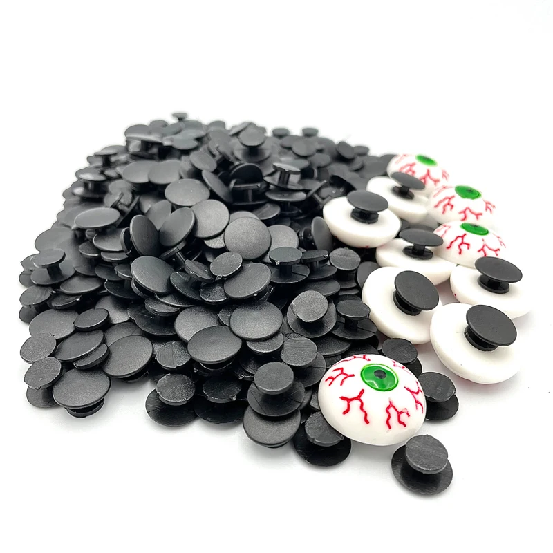 100Pcs Black Plastic Shoe Buttons DIY Parts Pins Accessories For Women\'s Clogs Custom Garden Shoe Charms Kid\'s Slippers Buckles