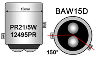 2 шт., Автомобильные светодиодные стоп-сигналы 2835SMD BAW15D PR21/5W BAZ15D P21/4W BAY15D P21/5W 12-24 В