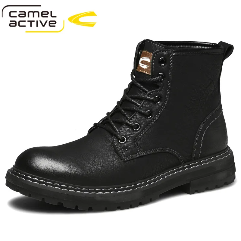 

Camel Active PU Leather Men's Shoes Couple Models Fashion Martin Ankle Short Boots Cowhide Tooling Boots Men and Women Shoes