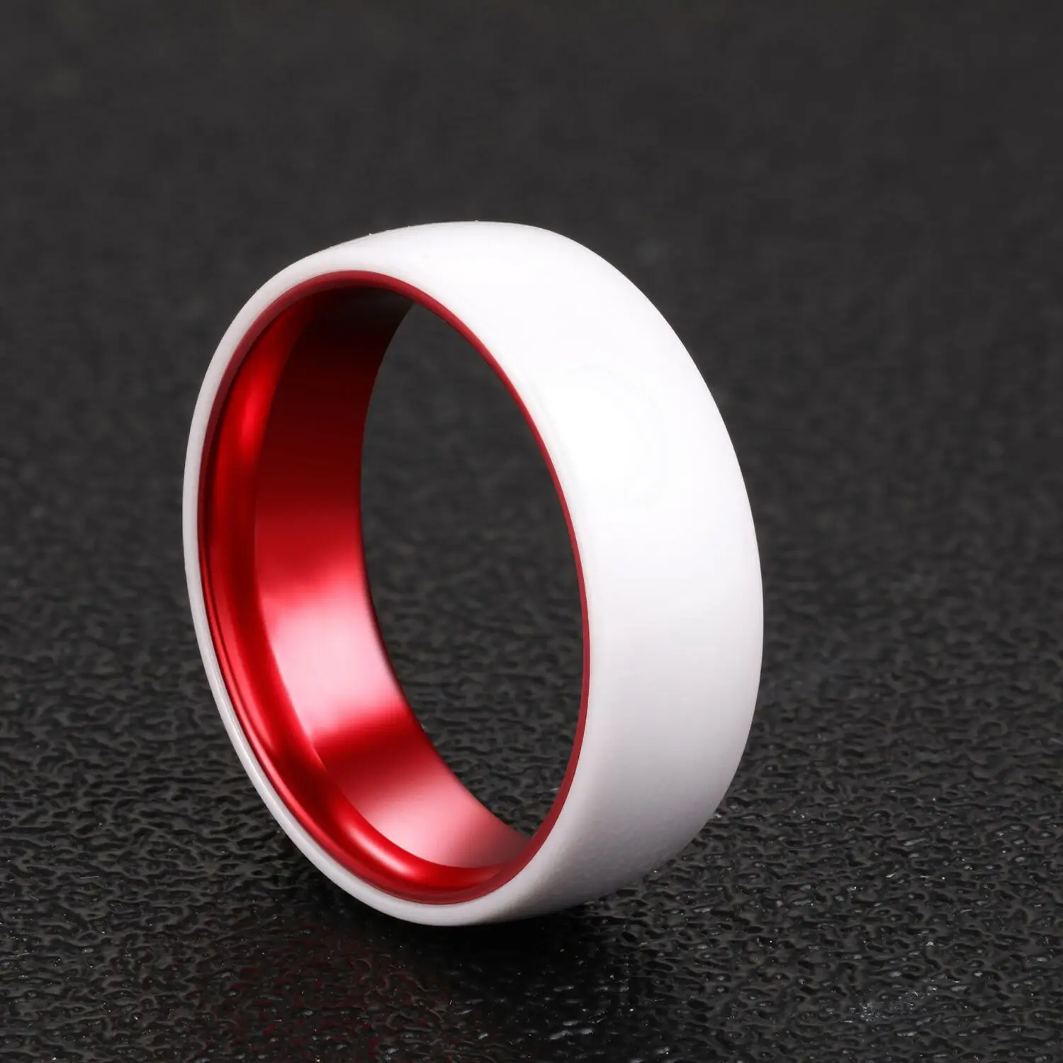 8mm Trendy Ceramics Rings For Women Men Wedding Bands Engagement Gift Dating Ring White Orange And Red Color Engrave Soul Men