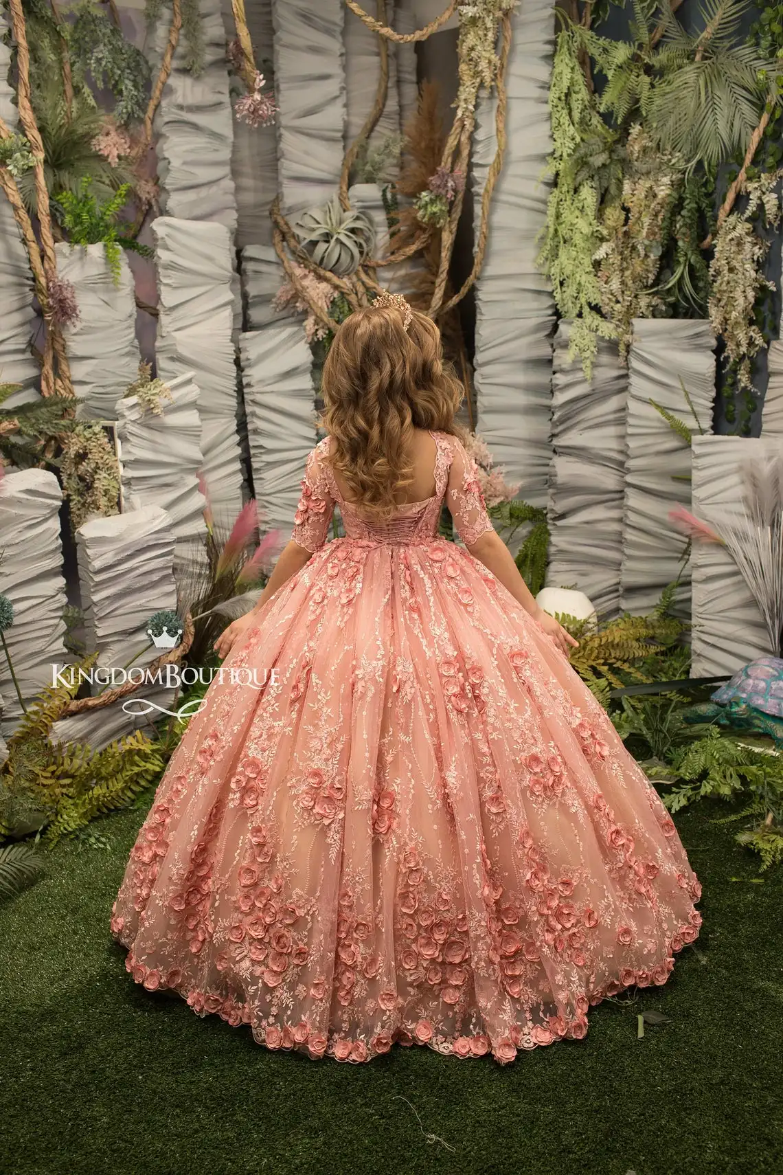 Robes de demoiselle d'honneur à manches longues pour filles, dentelle florale, robe de reconstitution historique pour tout-petits, tenue de soirée pour enfants, robe de Rhrose, mariage, nouveau, 2021