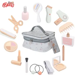 Kinder Spielzeug Mädchen Pretend Spielen Kid Machen Up Schöne Make-Up Set Friseur Simulation Holz Spielzeug Für Mädchen Dressing Kosmetische