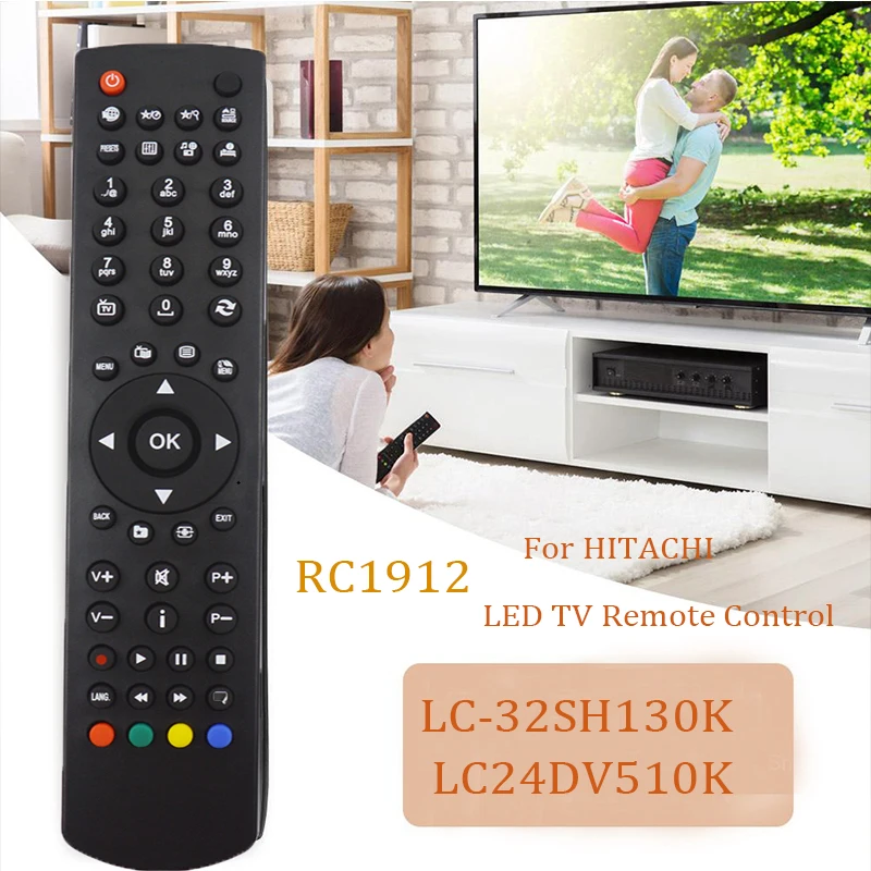 NEW RC1912 Replacment for HITACHI TECHWOOD ORION RC1912 LED TV Remote Control  LC-32SH130K LC24DV510K